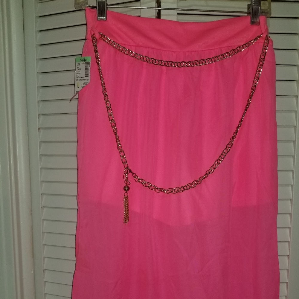 Papaya sheer maxi skirt